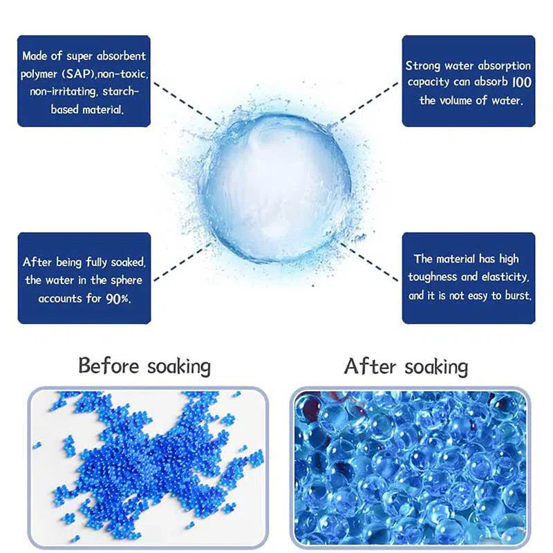 6 Packs Blue Gel Ball Water Beads 9-11mm