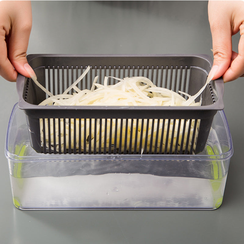 15 in 1 Set 7 Blades Kitchen Gadget Onion Carrot Potato Fruit Garlic Vegetable Veggie Chopper Slicer Dicer Cutter With Container