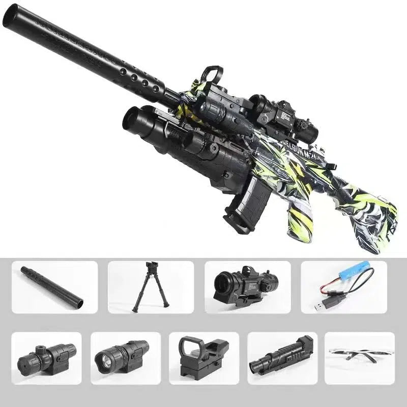 M416 Graffiti Gel Ball Blaster Water Beads Shooter w/ Multiplue Skins