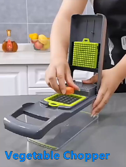 15 in 1 Set 7 Blades Kitchen Gadget Onion Carrot Potato Fruit Garlic Vegetable Veggie Chopper Slicer Dicer Cutter With Container