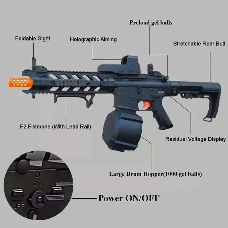STD 5S Drum-Fed M4 Wasp Gel Blaster